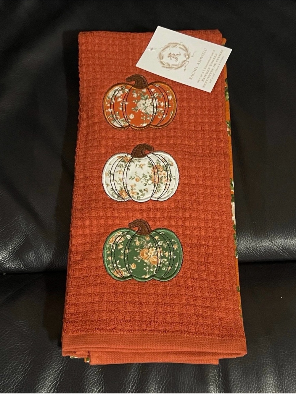 Rachel Ashwell Fall Kitchen Towel (Set of 3) Pumpkins and Flowers Towels